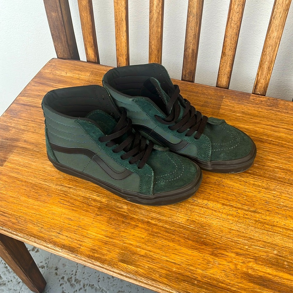 metallic twill emerald vans